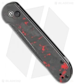 Civivi Knives Shop -Civivi Knives Shop CIVIVI Elementum Push Button Lock Shred CF with Red Damascus BHQ 120925 jr spine