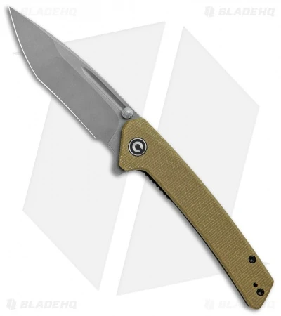 CIVIVI Keen Nadder Tanto Liner Lock Knife Olive Micarta (3.5" SW) C2021C -Civivi Knives Shop CIVIVI Keen Nadder Tanto LL Olive Micarta SW BHQ 118859 jr